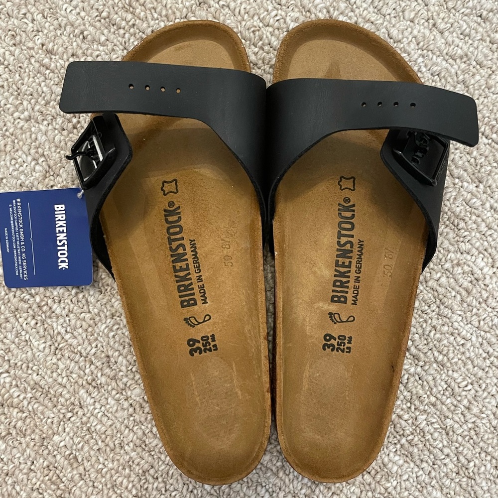NIB Birkenstock Madrid sandal Black Birko-Flor